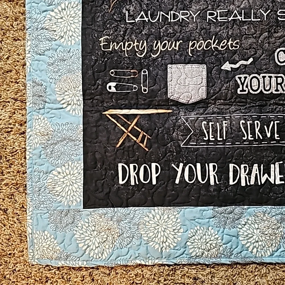 Quilted laundry sign- hand and machine quilted